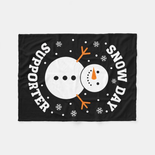 Christmas Snow Day Suprter Snowflake Snowman Funny Fleecedecke (Vorderseite (Horizontal))