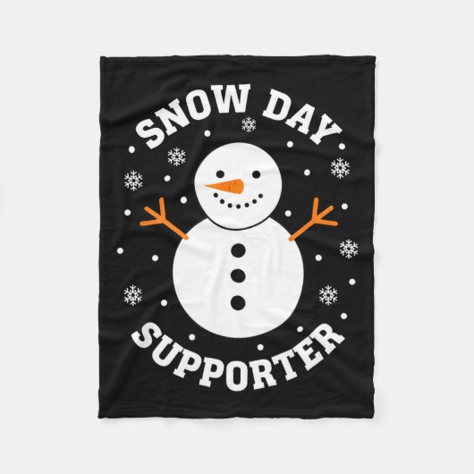 Christmas Snow Day Suprter Snowflake Snowman Funny Fleecedecke (Vorderseite)