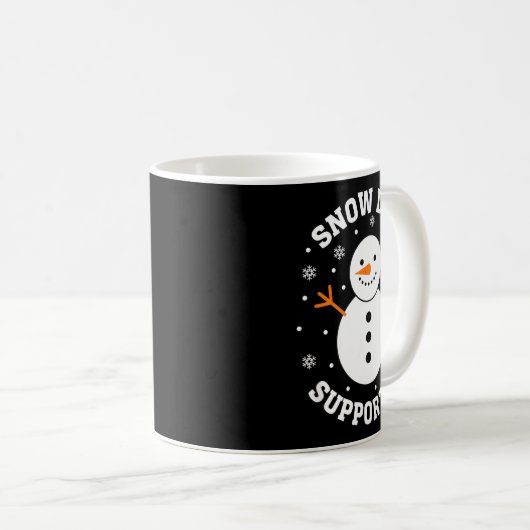 Christmas Snow Day Suprter Snowflake Snowman Funny Kaffeetasse (VorderseiteRechts)