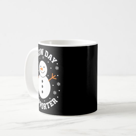 Christmas Snow Day Suprter Snowflake Snowman Funny Kaffeetasse (Vorderseite Links)