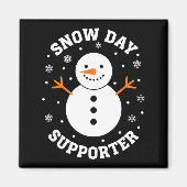 Christmas Snow Day Suprter Snowflake Snowman Funny Magnet (Vorne)