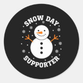 Christmas Snow Day Suprter Snowflake Snowman Funny Runder Aufkleber (Vorderseite)