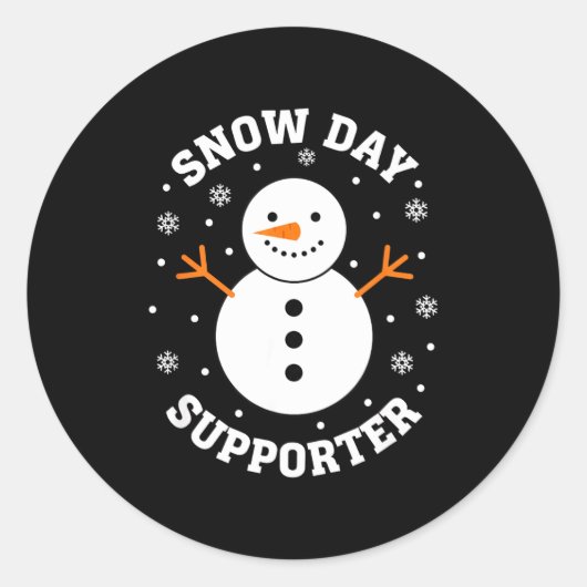 Christmas Snow Day Suprter Snowflake Snowman Funny Runder Aufkleber (Vorderseite)