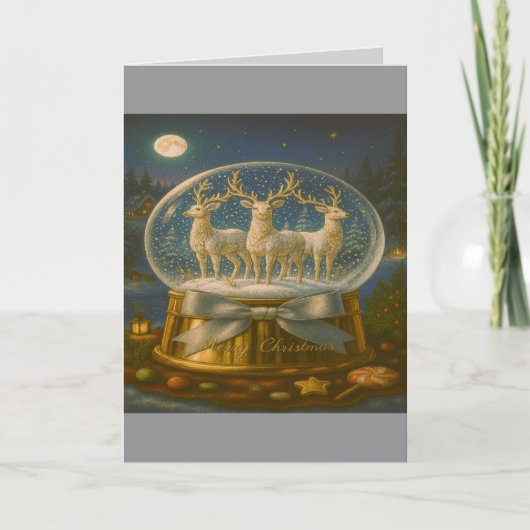 Christmas Snow Globe Card Feiertagskarte (Vorderseite)