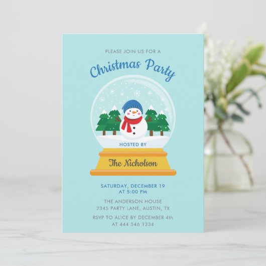 CHRISTMAS SNOW GLOBE EINLADUNG (Stehend Vorderseite)