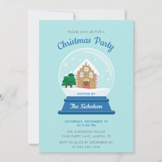 CHRISTMAS SNOW GLOBE EINLADUNG (Vorderseite)