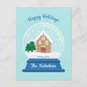 CHRISTMAS SNOW GLOBE FEIERTAGSPOSTKARTE (Vorderseite)