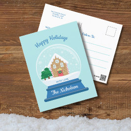 CHRISTMAS SNOW GLOBE FEIERTAGSPOSTKARTE