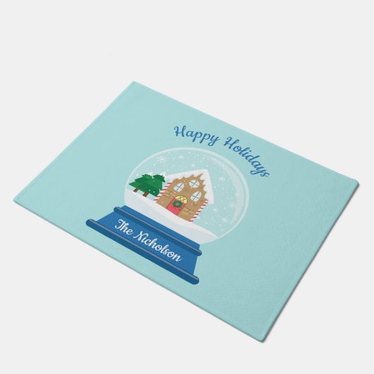 CHRISTMAS SNOW GLOBE FUßMATTE (Schrägansicht)