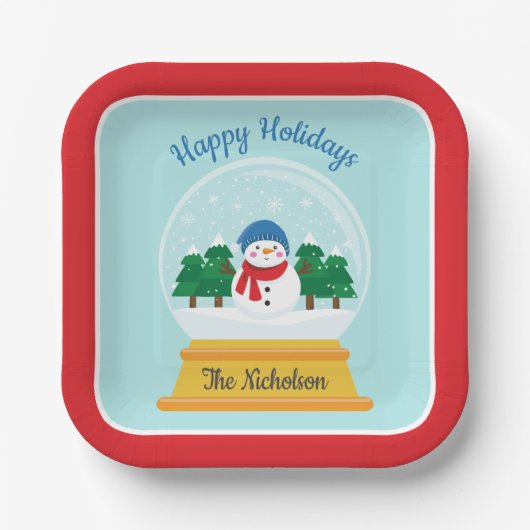 CHRISTMAS SNOW GLOBE PAPPTELLER (Vorderseite)
