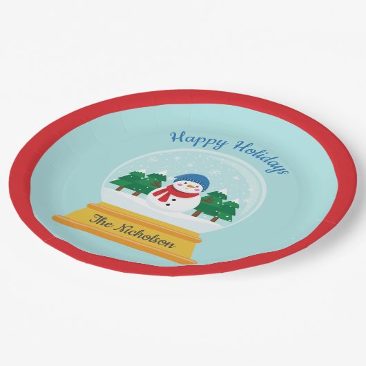 CHRISTMAS SNOW GLOBE PAPPTELLER (Schrägansicht)