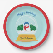 CHRISTMAS SNOW GLOBE PAPPTELLER (Vorderseite)