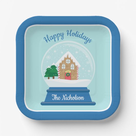 CHRISTMAS SNOW GLOBE PAPPTELLER (Vorderseite)