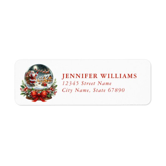 Christmas Snow Globe Return Address Labels (Vorne)