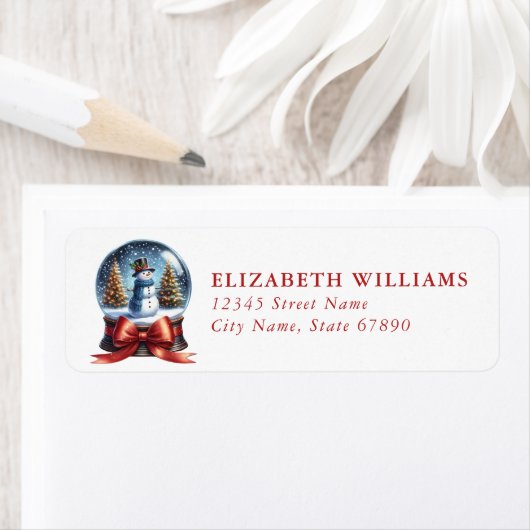 Christmas Snow Globe Return Address Labels (Insitu)