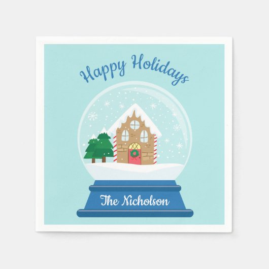 CHRISTMAS SNOW GLOBE SERVIETTE (Vorderseite)