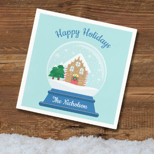 CHRISTMAS SNOW GLOBE SERVIETTE