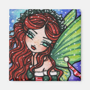 Christmas Snow Irish Fee Fairy Art von Hannah Lynn Magnet