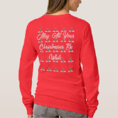 Christmas Snow Sweater With White Text T-Shirt (Rückseite)