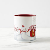 Christmas Snowball Mug Zweifarbige Tasse (Mittel)