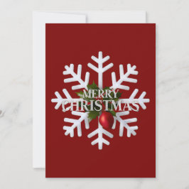 Christmas Snowflake And Shy Red Berry Feiertagskarte