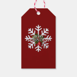 Christmas Snowflake And Shy Red Berry Geschenkanhänger