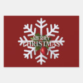 Christmas Snowflake And Shy Red Berry Geschenkpapier Set (Vorderseite 3)
