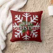 Christmas Snowflake And Shy Red Berry Kissen (Decke)