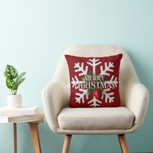 Christmas Snowflake And Shy Red Berry Kissen (Stuhl )
