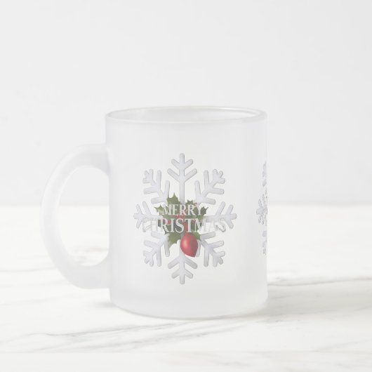 Christmas Snowflake And Shy Red Berry Mattglastasse (Links)