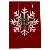 Christmas Snowflake And Shy Red Berry Mittlere Geschenktüte (Rückseite)