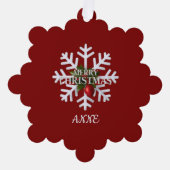 Christmas Snowflake And Shy Red Berry Ornament Karte (Vorderseite)