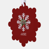 Christmas Snowflake And Shy Red Berry Ornament Karte (Linke Ecke)