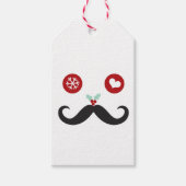 Christmas Snowflake Funny Mustache Face Holiday Geschenkanhänger (Vorderseite)