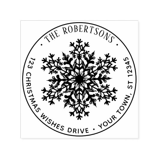Christmas Snowflake Holiday Return Address Permastempel (Design)
