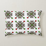 Christmas Snowflake Mandala Dekokissen<br><div class="desc">An elegant holiday throw pillow featuring a festive red and green snowflake mandala pattern,  perfect for Christmas home decor</div>