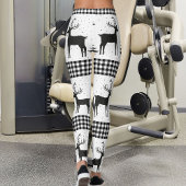 Christmas Snowflake Reindeer Pattern Buffalo Plaid Leggings