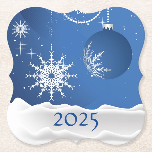 Christmas Snowflake Snow Coaster 2025 Add Name Untersetzer (Vorderseite)