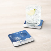 Christmas Snowflake Snow Plastic Coaster 2025 Getränkeuntersetzer (Rechte Seite)