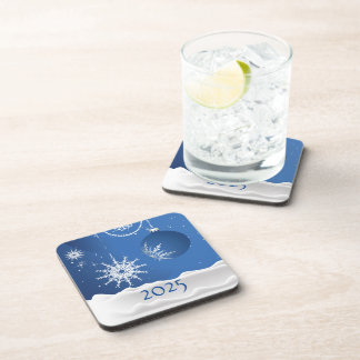 Christmas Snowflake Snow Plastic Coaster 2025 Getränkeuntersetzer