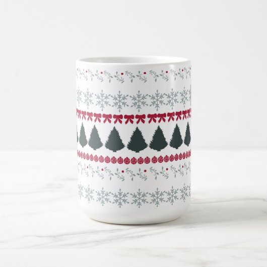 Christmas Snowflakes and Trees Kaffeetasse (Mittel)