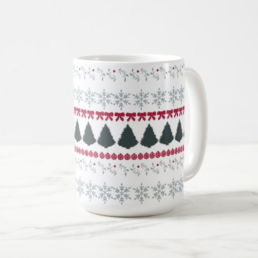 Christmas Snowflakes and Trees Kaffeetasse (VorderseiteRechts)