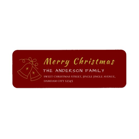 Christmas Snowflakes Elegant Simple Return Address (Vorne)