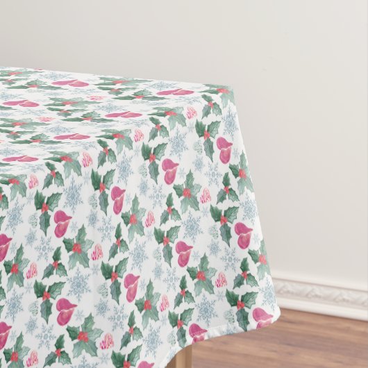 Christmas Snowflakes mistletoe hearts holiday new Tischdecke (Beispiel)
