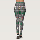 Christmas Snowflakes, Santa Dog, Tree Leggings (Rückseite)