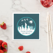 CHRISTMAS SNOWGLOBE NEW YORK CITY SKYLINE PAPIER SERVIETTE (Beispiel)