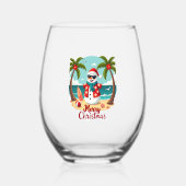 christmas Snowman (1) Weinglas Ohne Stiel (Vorderseite)