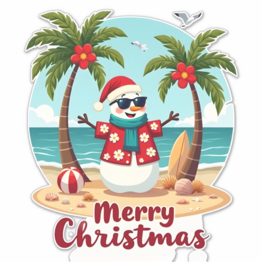 christmas Snowman (3) Aufkleber (Vorderseite)