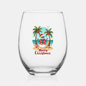 christmas Snowman (3) Weinglas Ohne Stiel (Vorderseite)