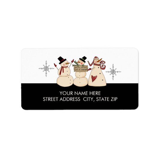 Christmas Snowman Address Mailing Labels Adressaufkleber (Vorne)